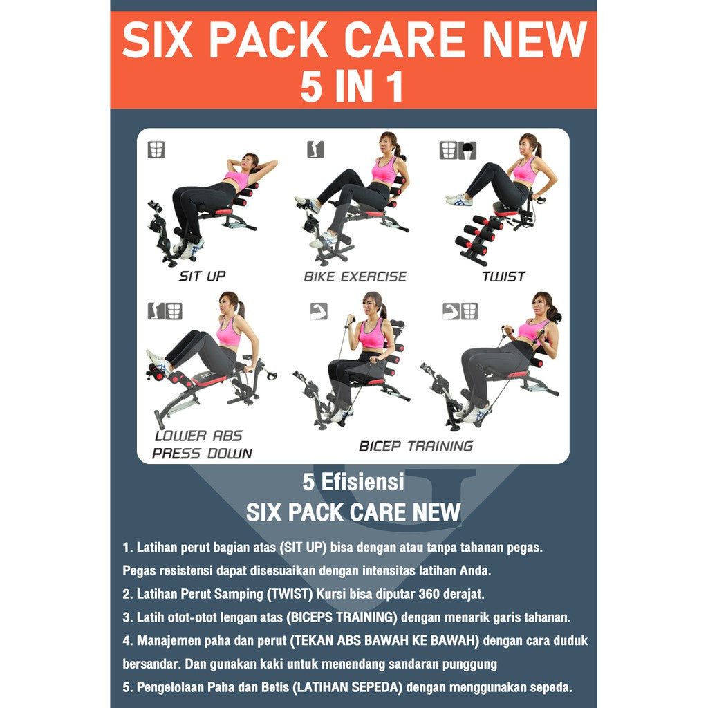 BG SPORT Six Pack Care 2in1 Sit Up Alat Olahraga Black BGSPORTS