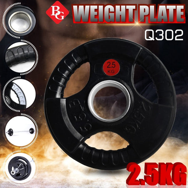 BG SPORT Rubberized Weight Plate Barbell Alat Olahraga Angkat Besi 2.5Kg Q302