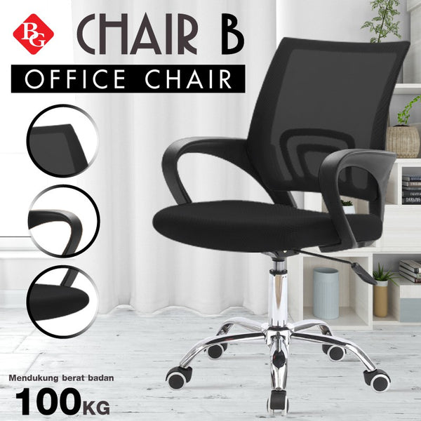 BG SPORT Kursi Kantor Kerja Office Chair Minimalis CH-B Steel Black