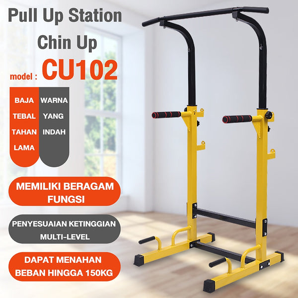 BG SPORT Pull Up Bar Station Chin Up Multifungsi Alat Pull Up Yellow Red black