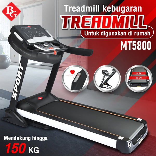 BG SPORT Treadmill Elektrik 5.0 HP Alat Fitness Lari