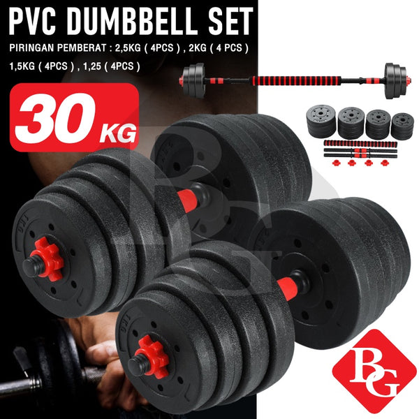 BG SPORT Dumbbell Set 30 kg Alat Olahraga Fitness