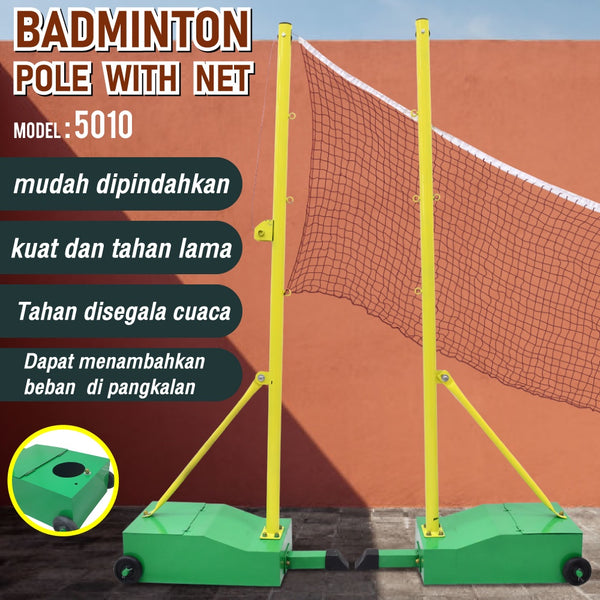 BG SPORT Badminton Pole Net Tiang Jaring Bulu Tangkis