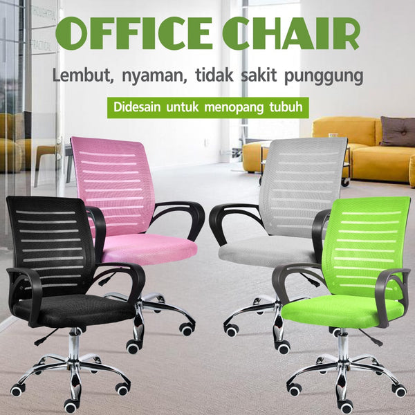 BG SPORT Kursi Kantor Office Chair Minimalis Steel dan Meja Leptop