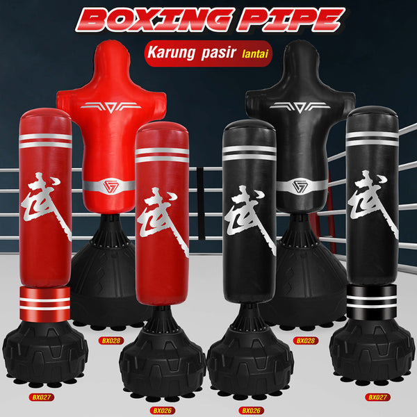 BG SPORT Samsak Tinju Berdiri Freestanding Punching Bag Boxing MMA Muay Thai Red Black BX026