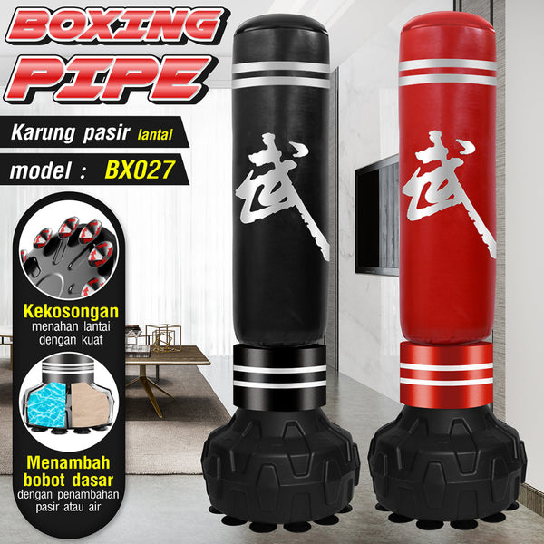 BG SPORT Samsak Tinju Berdiri Freestanding Punching Bag Boxing MMA Muay Thai Red Black BX027