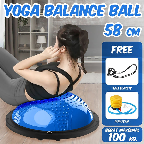 BG SPORT Bosu Ball Balance Step Trainer Bola Yoga Gym Ball 6006