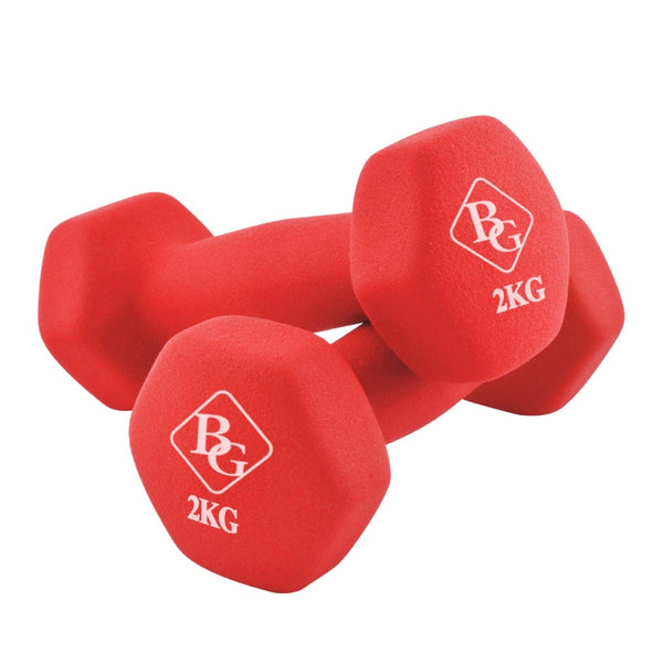 BG SPORT Dumbbell 2Kg Neoprene Rubberized Alat Olahraga Fitness 2Kg X 2Pcs