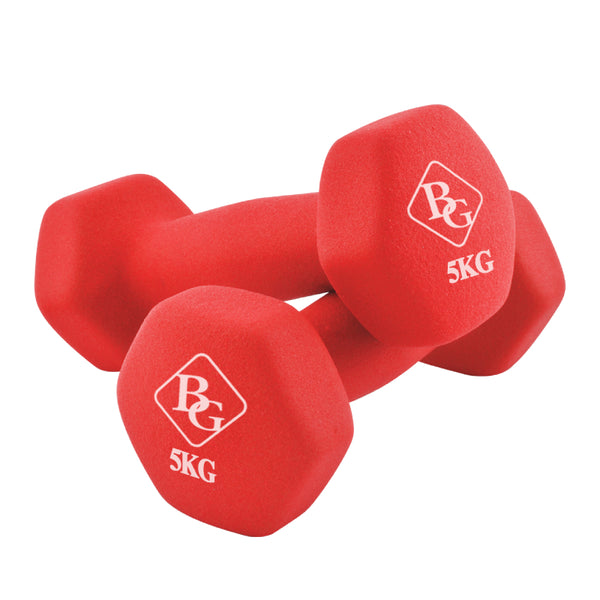 BG SPORT Dumbbell Gym Barbel Alat Angkat Beban Rubberized Cast Iron 5kg 2pcs