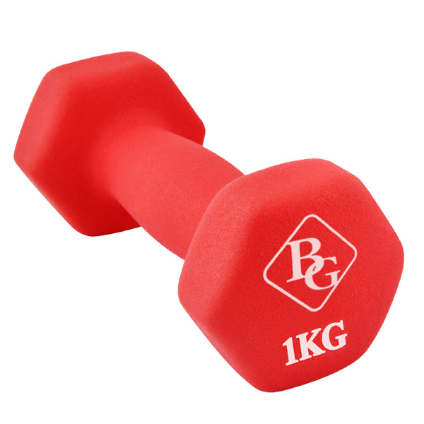 BG SPORT Dumbbell Barbel 1kg Sepasang Rubberized Cast Iron Neoprene 1pcs