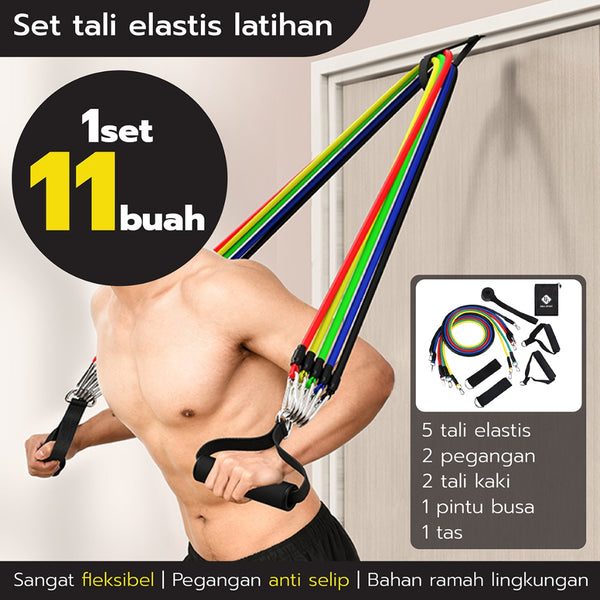 HTD SPORT Resistance Bands 11 in 1 Set Tali Pembantu Fitness Gym