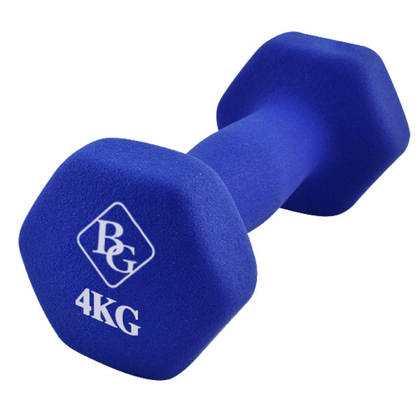 BG SPORT Dumbbell Gym Barbel Alat Angkat Beban Rubberized Cast Iron 4KG X 1PCS