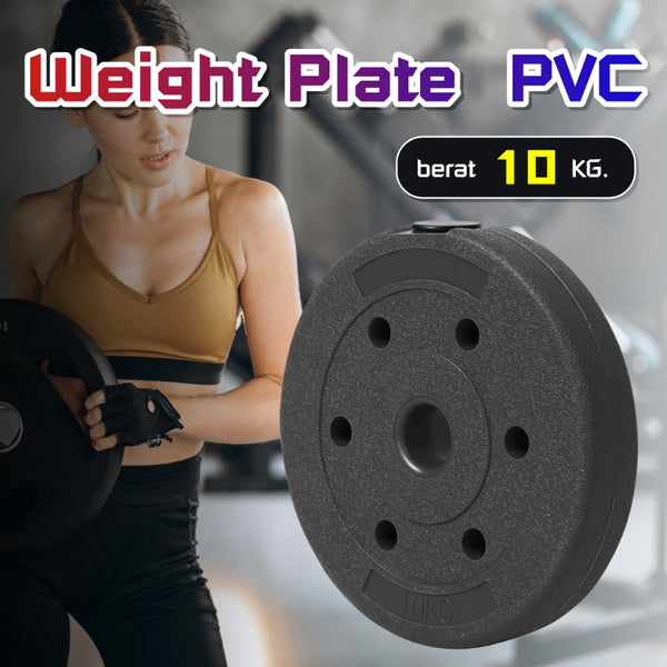 HTD SPORT PVC WEIGHT PLATE PIRINGAN PLAT LATIHAN BEBAN PLAT BARBEL DUMBBELL 10KG