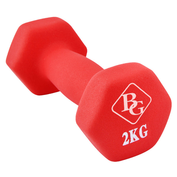 BG SPORT Dumbbell Gym Barbel Rubberized cast iron 2KG