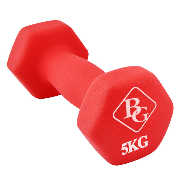 BG SPORT Dumbbell 5Kg Neoprene Rubberized Alat Olahraga Fitness 1Pcs