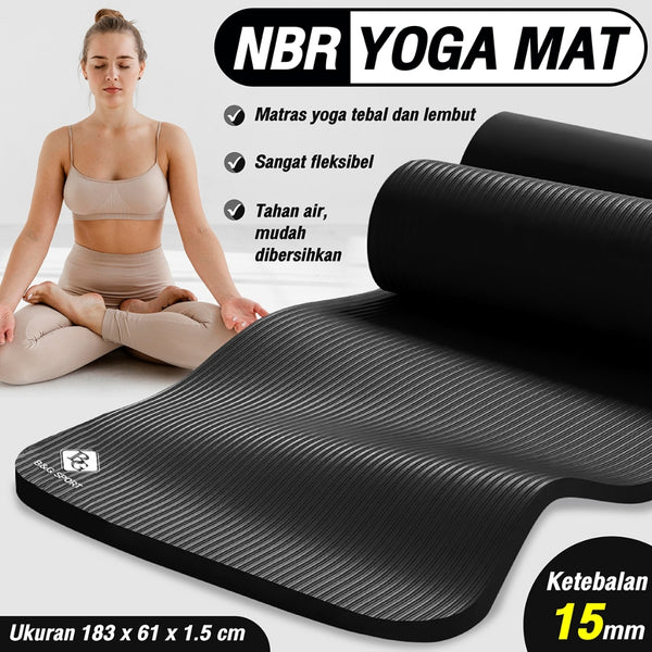 HTD Sport Matras Yoga Mat NBR 15mm 10mm Olahraga Senam Lantai Meditasi Gym Fitness Karpet Lantai