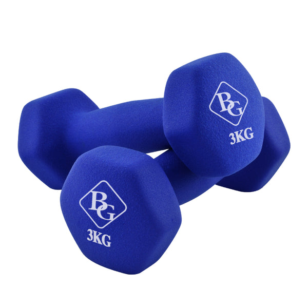 BG SPORT Dumbbell Gym Barbel Alat Angkat Beban Rubberized Cast Iron 3kg 2pcs