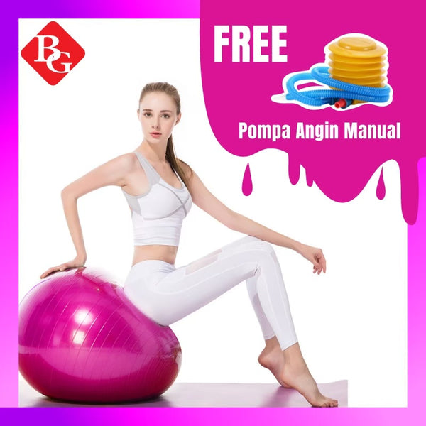 BG SPORT Bola Yoga Gym Ball Alat Fitness dan loop band 1 pack isi 5