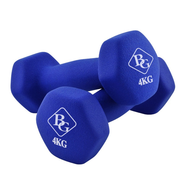 BG SPORT Dumbbell Gym Barbel Alat Angkat Beban Rubberized Cast Iron 4KG X 2PCS