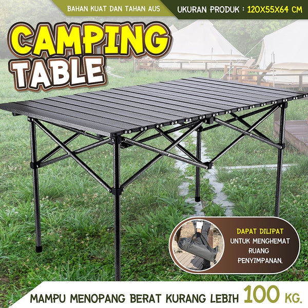 BG SPORT MEJA PIKNIK CAMPING HIKING LIPAT PORTABLE MULTIFUNGSI FOLDABLE PREMIUM ALUMINIUM OUTDOOR TABLE