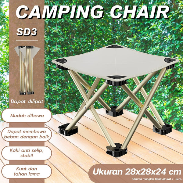 KURSI MANCING CAMPING LIPAT KOTAK MINI PORTABLE OUTDOOR TANPA SANDARAN