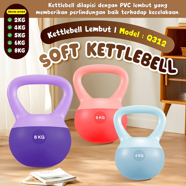 BG SPORT Soft Kettlebell | Dumbell Set | Peralatan Kebugaran Rumah | Neoprene Kettlebell Lunak