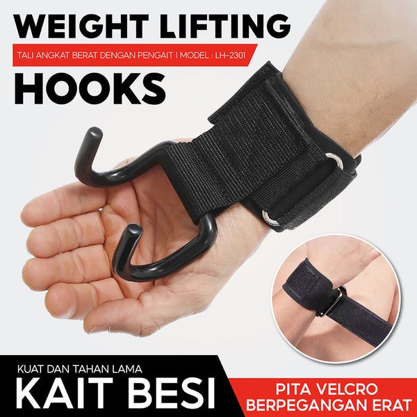 BG SPORT Tali Kait Pengaman Pull Up Gym Fitness  Assist Hook Strap & Wrist Support